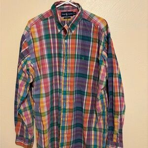 Ralph Lauren Red and Pink Casual Button Down Shirt